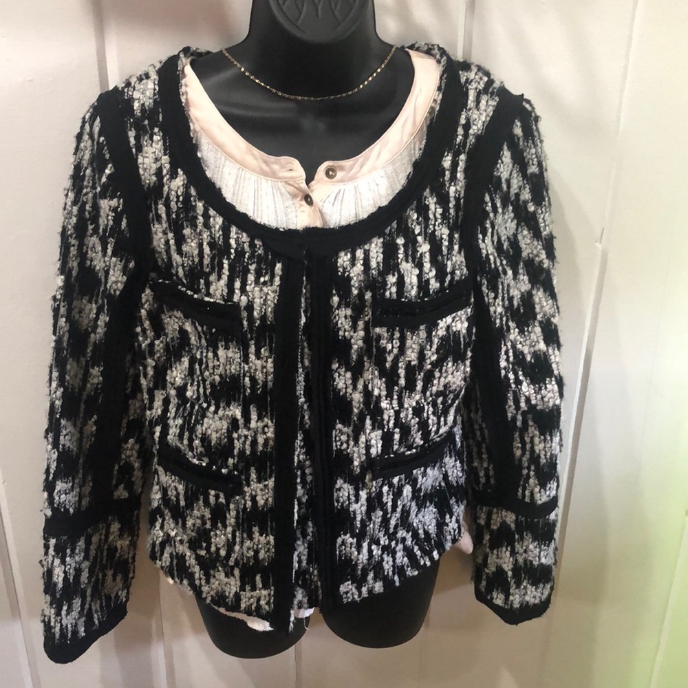 BCBGeneration Black and White Tweed Jacket size M!